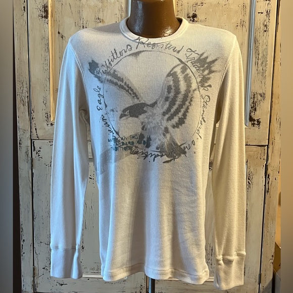 American Eagle Outfitters Other - American Eagle Men’s Waffle Knit Long-Sleeve Cream -Size L- Vintage Fit 🦅